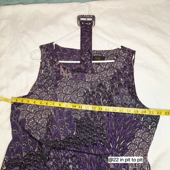 ILE New York Paisley Print Sheath Dress Sz 16 - Picture 9 of 10